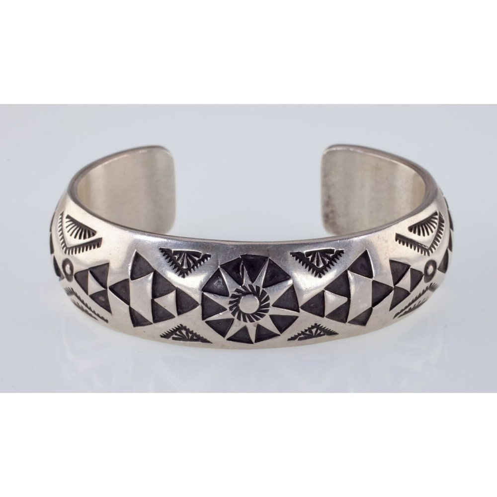 Amazing Navajo TAHE Sterling Silver Cuff Bracelet